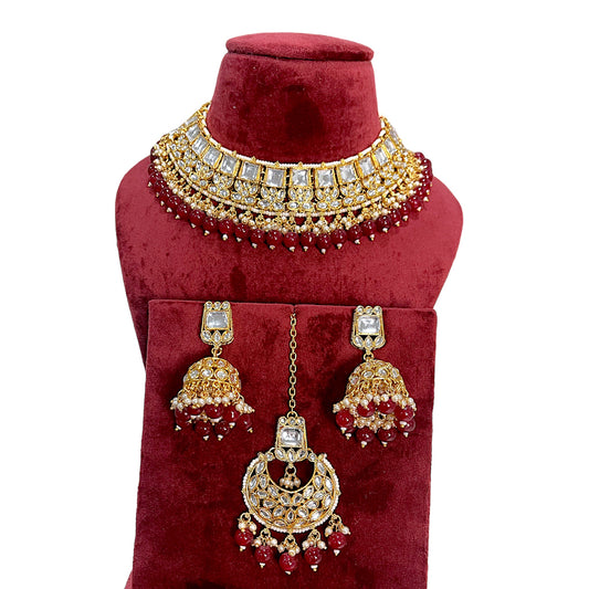 Red Kundan Set