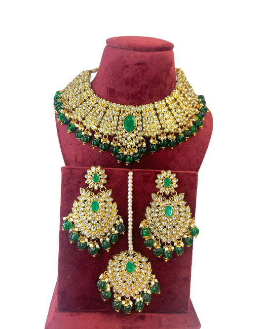 Emerald Green Kundan Set