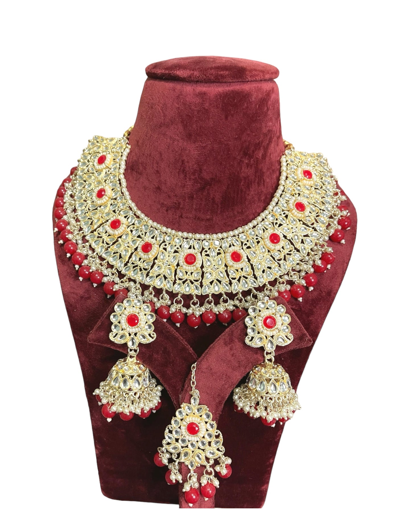 Red Kundan Set