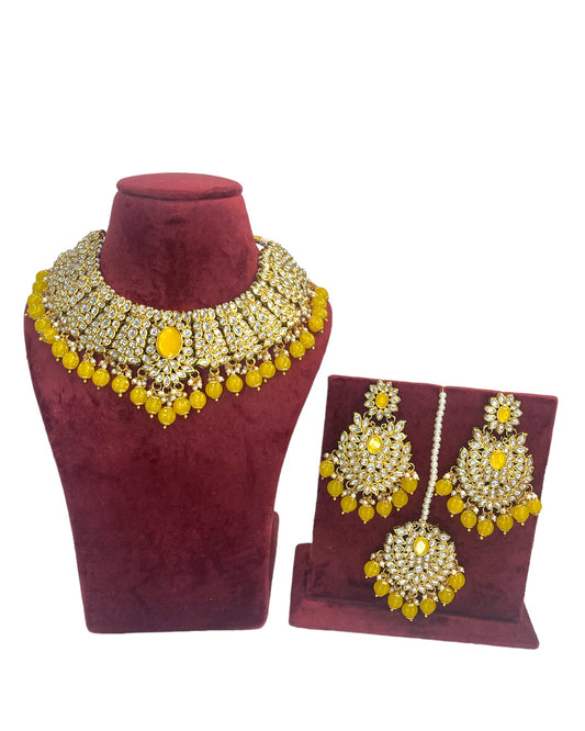 Yellow Kundan Set